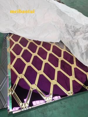 Vàng và tím kim cương thép không gỉ bảng màu SS304 201 Tủ trang trí