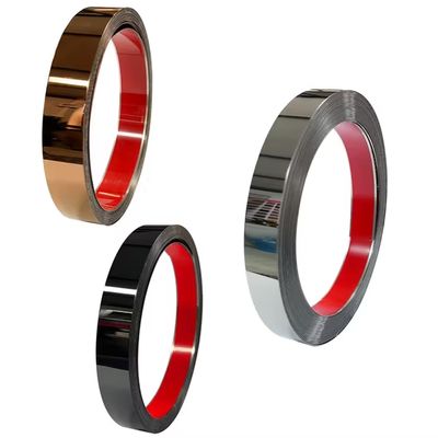 Gold Rose Gold Mirror Metal Stainless Steel Adhesive Roll Flat Tape