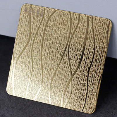 Gold Mirror Wooden Pattern Embossed Stainless Steel Sheet