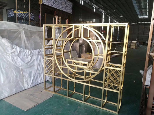 Giá tốt Hình kính vàng trang trí thép không gỉ phòng phân vùng kích thước tùy chỉnh trực tuyến