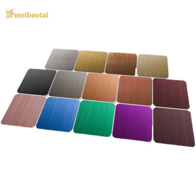 Giá tốt Tấm thép không gỉ 304 bề mặt xước, phủ màu PVD, kích thước bốn chân cho tường bếp trực tuyến