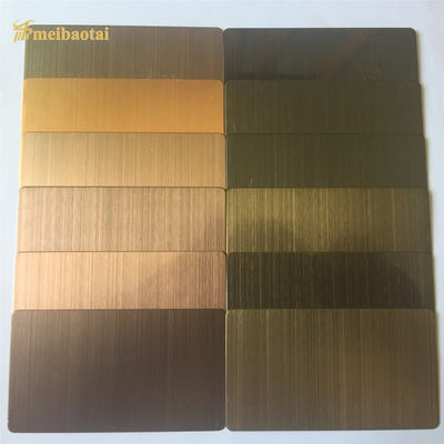 Tấm thép không gỉ hairline chống vân tay dày 0.55mm kích thước 1219x2438mm với lớp phủ màu PVD