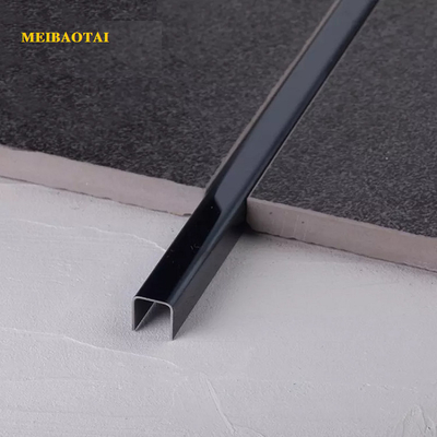 Ngói hình chữ U bằng thép không gỉ 8mm Trang trí màu đen 304 Hồ sơ trang trí