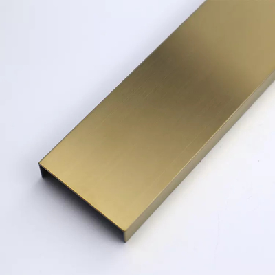 Thép không gỉ mạ vàng PVD U Trim Trang trí gạch không gỉ trang trí 15mm
