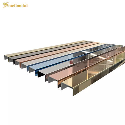 Thanh nẹp gạch hình chữ U bằng thép không gỉ bề mặt gương chống dấu vân tay dài 10FT