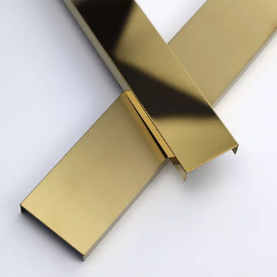 Tiêu chuẩn JIS 304 thép không gỉ gạch Trim U Profile với V Groove Profile trang trí