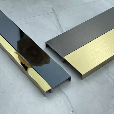 Hairline Mirror Stainless Steel Tile Trim U Shape trang trí Inlay Profile cho phòng khách