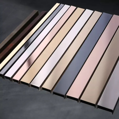Gương đầy màu sắc Đường viền tóc đã hoàn thành 304 SS Tile Trim U15 2438mm Chiều dài 3048mm