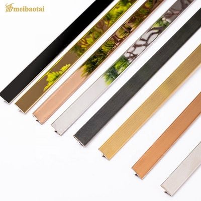 Giá tốt Cọp hình T Stainless Steel Tile Trim với Anti Finger Print 0.55MM Độ dày và đường tóc bề mặt gương trực tuyến