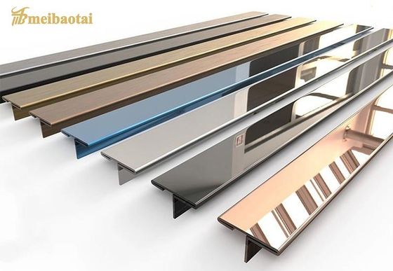 Giá tốt 2438mm Chiều dài 304 Thép không gỉ Bề mặt gương Nẹp gạch và Thanh nẹp gạch thép không gỉ trực tuyến