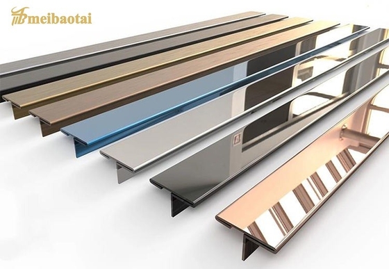 Ngói thép không gỉ 5 rãnh Trang trí gương vàng T Hồ sơ cho góc