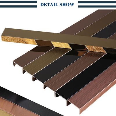 Giá tốt Thanh nẹp gạch hình chữ U bằng thép không gỉ 304 phủ màu PVD, rộng 12mm, dùng cho ứng dụng trang trí trực tuyến