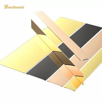 Tấm gương phẳng bằng thép không gỉ vàng Trang trí 8FT Chiều dài tiêu chuẩn JIS