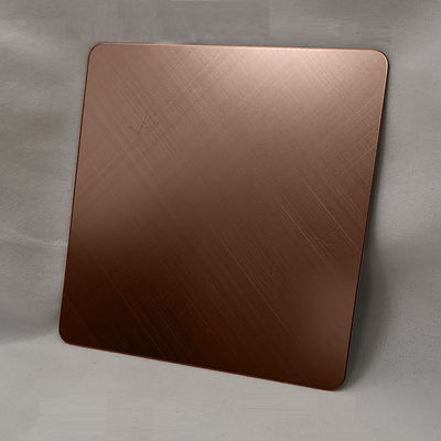 Giá tốt 304 Grade Hairline Stainless Steel Sheet với lớp phủ màu nâu và độ dày 0,65mm cho các ứng dụng bếp trực tuyến