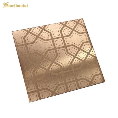 Giá tốt Tấm ốp thang máy bằng thép không gỉ 304 hoàn thiện gương vàng hồng, kích thước 1219x2438mm trực tuyến