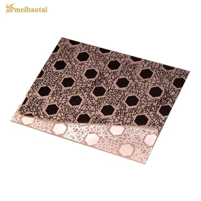 0.95mm Độ dày thang máy thép không gỉ Bảng vàng hoa hồng đánh bóng kết thúc khắc