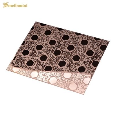Tấm thép không gỉ 304 mạ vàng hồng đánh bóng dày 0.95mm, khắc
