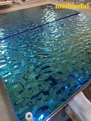 ASTM SS304 Blue Mirror Water Ripple Stainles Stainless Steel Sheet Đĩa trang trí