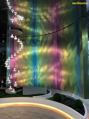 Giá tốt Sảnh trang trí tấm thép không gỉ cầu vồng hoa văn laser tùy chỉnh trực tuyến