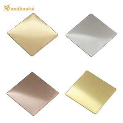Tấm thép không gỉ 0.75mm mạ PVD màu vàng bạc phun cát dùng cho tấm ốp tường