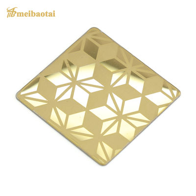 1.00mm Độ dày Màu vàng phủ phủ sơn thép không gỉ khắc cho lớp phủ tường bên ngoài