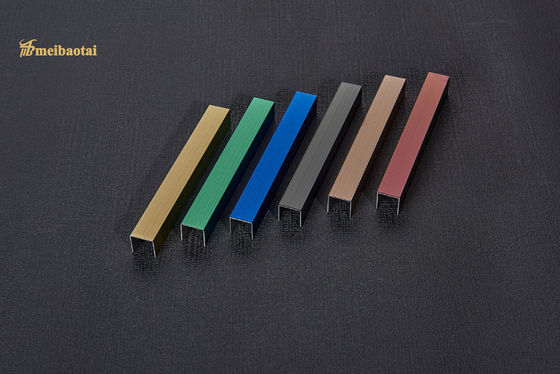 0.65mm Độ dày thép không gỉ gạch Trim SS U V Profile với màu Platng và V Grooved thiết kế