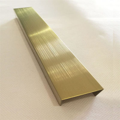 PVD Color Coated 304 Stainless Steel U Shape Tile Trim với chiều rộng 15mm cho các ứng dụng trang trí
