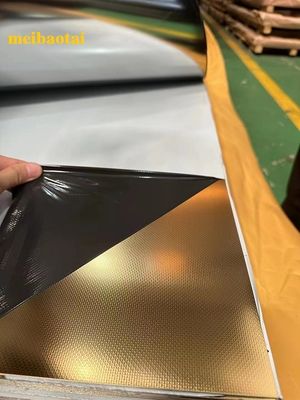 Quá trình kết thúc gương vàng hạng 201 Bảng thép không gỉ nổi 4x8 feet