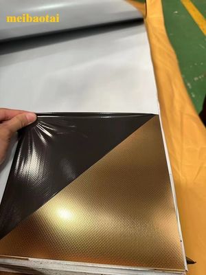 Giá tốt Vải lanh Vàng PVD Màu đúc Bảng thép không gỉ SS Bảng trang trí trực tuyến