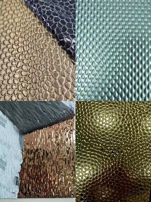 Tấm thép không gỉ dập nổi phủ màu dày 0.85mm với màng PVC kép cho mục đích trang trí