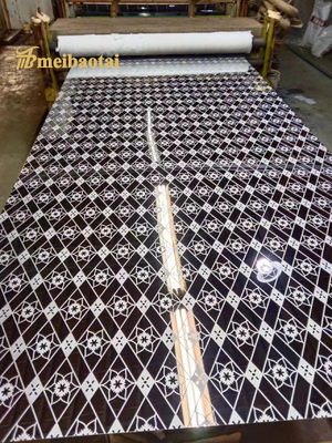 Tấm trang trí thang máy thép không gỉ 304 họa tiết khắc 4x8