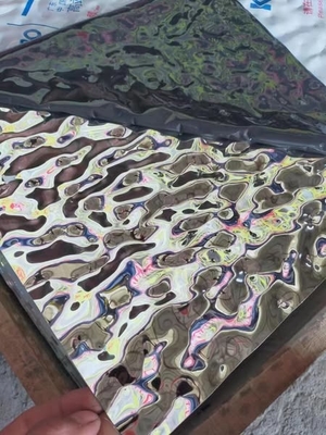 Silver Mirror Water Ripple Sheet Stainless Steel Plate trang trí trần nhà