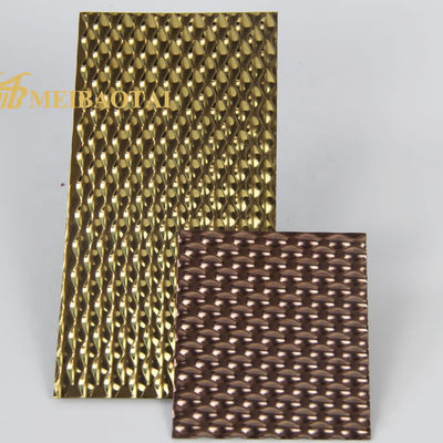 Giá tốt Tấm trang trí thép không gỉ dập vàng hồng 304 Thép không gỉ 1219x2438mm trực tuyến