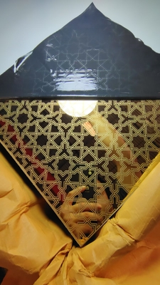 bán nóng Gold Mirror thép không gỉ khắc tấm trang trí tấm