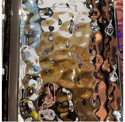 Silver Mirror Finish Water Ripple Stainless Steel Sheet trang trí KTV