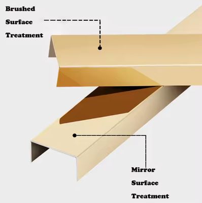 Giá tốt Chỉ viền U bằng thép không gỉ mạ vàng hairline / gương, trang trí trực tuyến