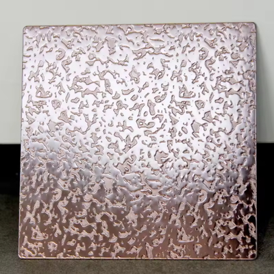 Tấm trang trí bằng thép không gỉ dập nổi Rose Gold Ss304 201