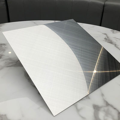 Silver Mirror Cross Hairline Stainless Steel Sheet 1219x2438mm Plate