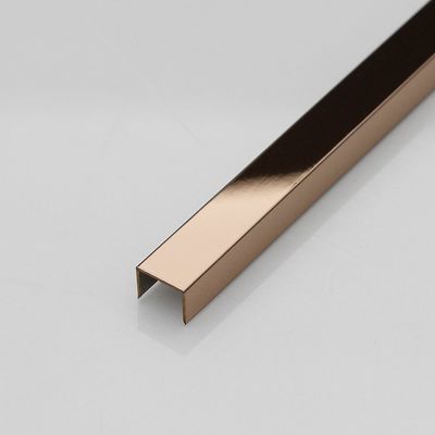 Giá tốt Thanh nẹp góc gạch hình chữ U bằng thép không gỉ 304 màu vàng hồng, dày 0.65mm trực tuyến