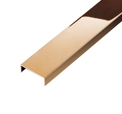 Giá tốt Thanh nẹp chữ U bằng thép không gỉ SS304, hoàn thiện hairline rose gold, chống vân tay, dùng trang trí tường trực tuyến