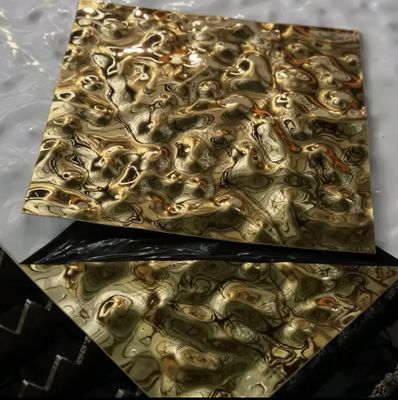 s304 201 thép không gỉ Vàng Kính nước dội tấm trang trí tường