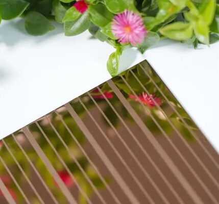 Tấm trang trí bằng thép không gỉ khắc vân, bề mặt gương màu vàng hồng, độ dày 1.0mm