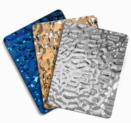 3D Mirror Finish Water Ripple Stainless Steel Panel cho các dự án khách sạn