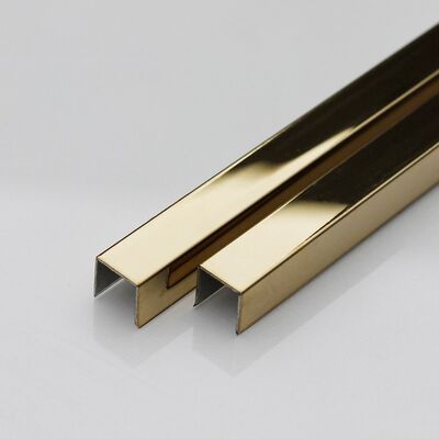 Giá tốt 0.65mm Độ dày 201 Stainless Steel U hình dạng gạch Trim với kích thước tùy chỉnh 10 feet trực tuyến
