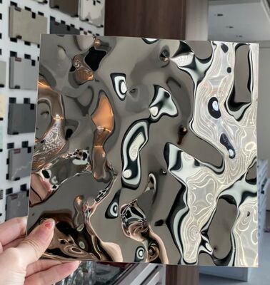 Lá thép không gỉ vân nước gương: Tấm ốp tường dập nổi 3D