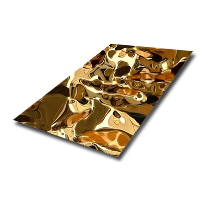 Tấm Gương Vàng 304 Vân Nước Dùng Cho Tấm Ốp Tường Nội Thất