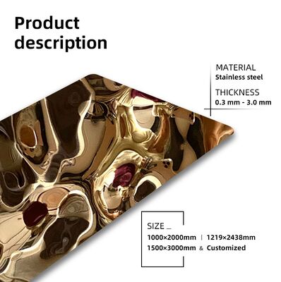 Giá tốt Rose Gold Mirror Water Ripple Stainless Steel Sheet Cho trang trí nội thất trực tuyến