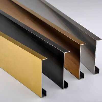 Thanh nẹp gạch hình chữ U bằng thép không gỉ 304 với lớp phủ màu PVD dài 10 feet