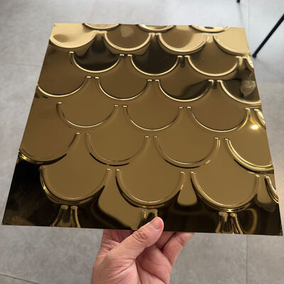 Gold Mirror Stainless Steel Sheet Fish Scales Design for Decorative Wall Panels