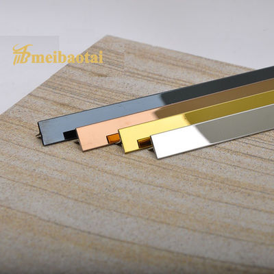 V Grooved Gold Coated T6X2048mm Stainless Steel Tile Trim để bảo vệ cạnh